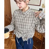 フリルビスチェセット裾ドロストリボン長袖チェックシャツ | moment+ | 詳細画像7 