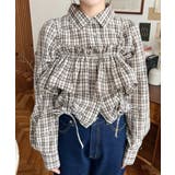 フリルビスチェセット裾ドロストリボン長袖チェックシャツ | moment+ | 詳細画像8 