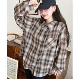 ブラウン | マルチウェイ長袖ルーズチェックシャツ | moment+