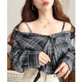 グレー | マルチウェイ長袖ルーズチェックシャツ | moment+