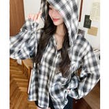 フード付き長袖チェックシャツ | moment+ | 詳細画像2 