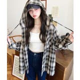 フード付き長袖チェックシャツ | moment+ | 詳細画像8 