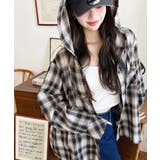 フード付き長袖チェックシャツ | moment+ | 詳細画像9 