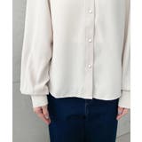 シフォンジョーゼット配色ダブルカラー長袖ブラウス | moment+ | 詳細画像12 