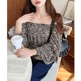 オフショルティアードレオパードプルオーバー | moment+ | 詳細画像10 