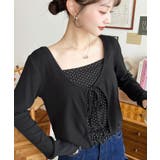 フロントリボンカーディガン+ドットフリルキャミアンサンブル | moment+ | 詳細画像14 