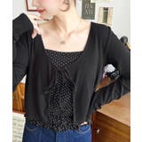 フロントリボンカーディガン+ドットフリルキャミアンサンブル | moment+ | 詳細画像16 