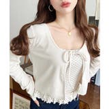 フロントリボンカーディガン+ドットフリルキャミアンサンブル | moment+ | 詳細画像2 