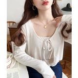 フロントリボンカーディガン+ドットフリルキャミアンサンブル | moment+ | 詳細画像5 