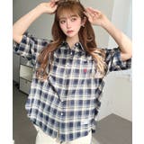 ネイビー | U.S.POLO ASSN.ワンポイント刺繍半袖チェックシャツ | moment+
