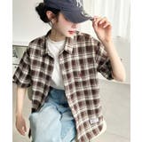 ブラウン | U.S.POLO ASSN.ワンポイント刺繍半袖チェックシャツ | moment+