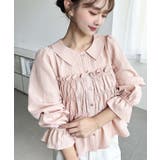 キャンディスリーブ長袖シャーリングブラウス ドビーストライプ | moment+ | 詳細画像35