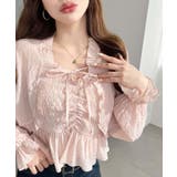 フロントシャーリングキャミ＋フリルリボンボレロセット シアースモッキングライク | moment+ | 詳細画像21 