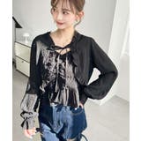 フロントシャーリングキャミ＋フリルリボンボレロセット シアースモッキングライク | moment+ | 詳細画像25 