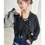 フロントシャーリングキャミ＋フリルリボンボレロセット シアースモッキングライク | moment+ | 詳細画像26 