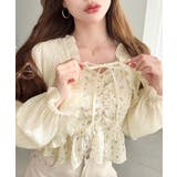 フロントシャーリングキャミ＋フリルリボンボレロセット シアースモッキングライク | moment+ | 詳細画像33 