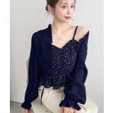 フロントシャーリングキャミ＋フリルリボンボレロセット シアースモッキングライク | moment+ | 詳細画像41 