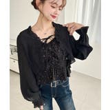 フロントシャーリングキャミ＋フリルリボンボレロセット シアースモッキングライク | moment+ | 詳細画像44 