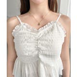 フロントシャーリングキャミ＋フリルリボンボレロセット シアースモッキングライク | moment+ | 詳細画像8 