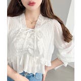 オフホワイト | フロントシャーリングキャミ＋フリルリボンボレロセット シアースモッキングライク | moment+