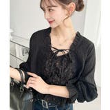 ブラック系その他 | フロントシャーリングキャミ＋フリルリボンボレロセット シアースモッキングライク | moment+