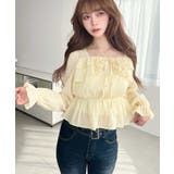 スクエアネック長袖ダブルフリルペプラムブラウス シアースモッキングライク | moment+ | 詳細画像36 