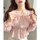 スクエアネック長袖ダブルフリルペプラムブラウス シアースモッキングライク | moment+ | 詳細画像46 