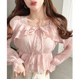 スクエアネック長袖ダブルフリルペプラムブラウス シアースモッキングライク | moment+ | 詳細画像47 