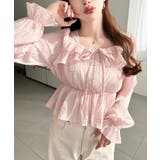 スクエアネック長袖ダブルフリルペプラムブラウス シアースモッキングライク | moment+ | 詳細画像48 