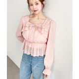 スクエアネック長袖ダブルフリルペプラムブラウス シアースモッキングライク | moment+ | 詳細画像54 