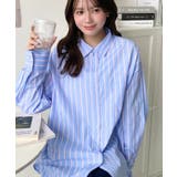 先染めストライプ＆ギンガムチェック&マルチストライプビッグシルエット長袖シャツ | moment+ | 詳細画像12 