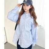 先染めストライプ＆ギンガムチェック&マルチストライプビッグシルエット長袖シャツ | moment+ | 詳細画像16 