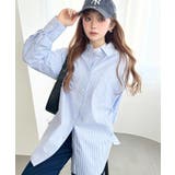 先染めストライプ＆ギンガムチェック&マルチストライプビッグシルエット長袖シャツ | moment+ | 詳細画像18 