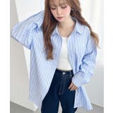 先染めストライプ＆ギンガムチェック&マルチストライプビッグシルエット長袖シャツ | moment+ | 詳細画像35 