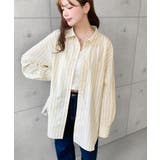 先染めストライプ＆ギンガムチェック&マルチストライプビッグシルエット長袖シャツ | moment+ | 詳細画像42 