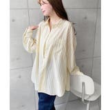 先染めストライプ＆ギンガムチェック&マルチストライプビッグシルエット長袖シャツ | moment+ | 詳細画像44 