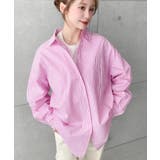 ピンク | 先染めストライプ＆ギンガムチェック&マルチストライプビッグシルエット長袖シャツ | moment+