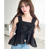 ダブルリボンギャザーノースリブラウス RNスラブ | moment+ | 詳細画像21 