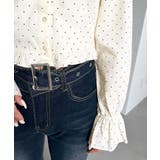 長袖キャンディスリーブコルセットブラウス スラブドット | moment+ | 詳細画像10 