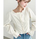 長袖キャンディスリーブコルセットブラウス スラブドット | moment+ | 詳細画像14 