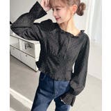 長袖キャンディスリーブコルセットブラウス スラブドット | moment+ | 詳細画像20 