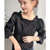 長袖キャンディスリーブコルセットブラウス スラブドット | moment+ | 詳細画像22 