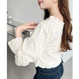 長袖キャンディスリーブコルセットブラウス スラブドット | moment+ | 詳細画像6 