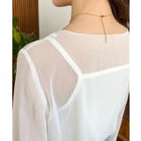 インナーキャミ付き長袖メロウ楊柳シアーブラウス | moment+ | 詳細画像10