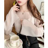 インナーキャミ付き長袖メロウ楊柳シアーブラウス | moment+ | 詳細画像15