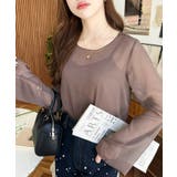 インナーキャミ付き長袖メロウ楊柳シアーブラウス | moment+ | 詳細画像27