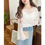 インナーキャミ付き長袖メロウ楊柳シアーブラウス | moment+ | 詳細画像4