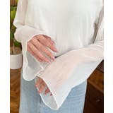 インナーキャミ付き長袖メロウ楊柳シアーブラウス | moment+ | 詳細画像9