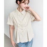 イエロー系その他 | ウエストタックターンバック半袖シャツ | moment+