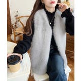 Vネックロングフェイクファーベスト | moment+ | 詳細画像34